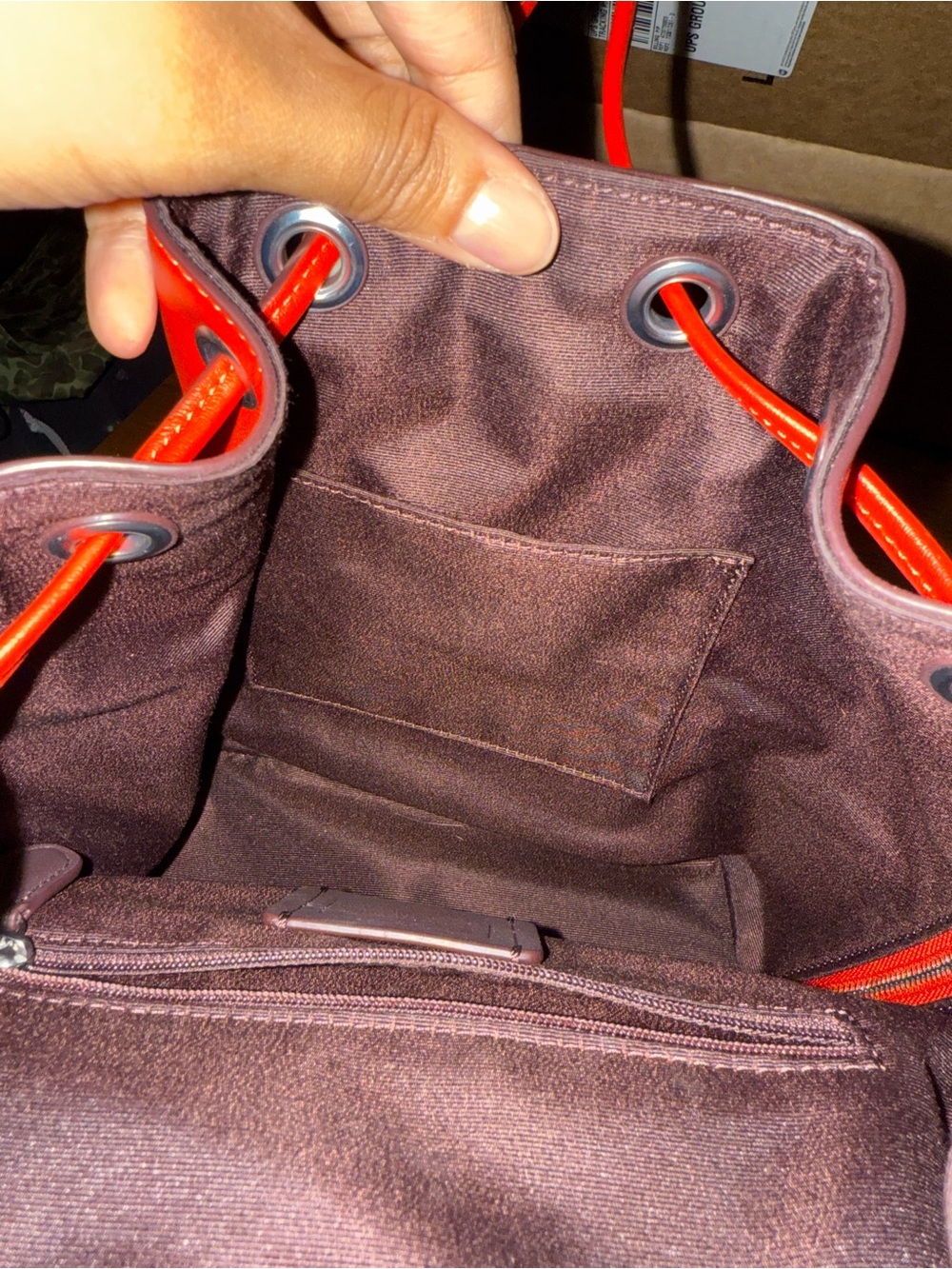 Coach Small Red Leather Pace Backpack with Front Pocket - Picture 8 of 9